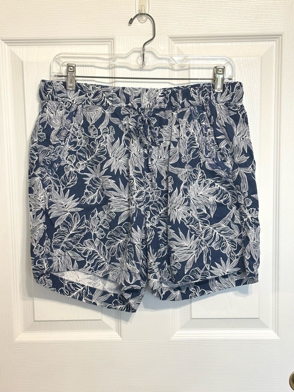 Briggs New York Navy White Tropical Print High-Waist Casual Women’s Shorts M